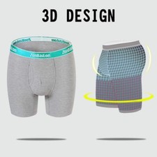 Zonbailon Men's Boxer Briefs Open Fly Bulge Pouch Bamboo Comfort Underwear