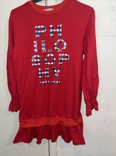 Philosophy Di Lorenzo Serafini Girls Hoodie Jumper Dress Size M 10yrs red colour