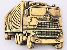Big Rig Trucker Container Box Delivery Driver Solid Brass Vintage Belt Buckle