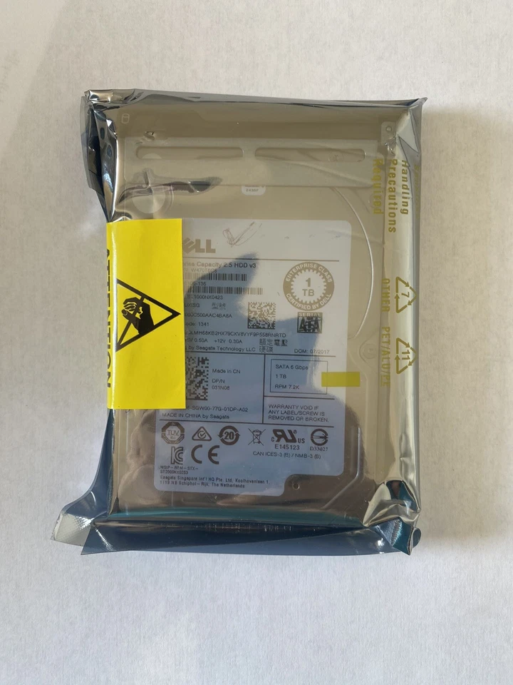 Dell Seagate 031N08 1TB HDD 7.2K RPM 2.5" SATA Model: ST1000NX0423 DP/N: 31N08 - Image 2 of 2