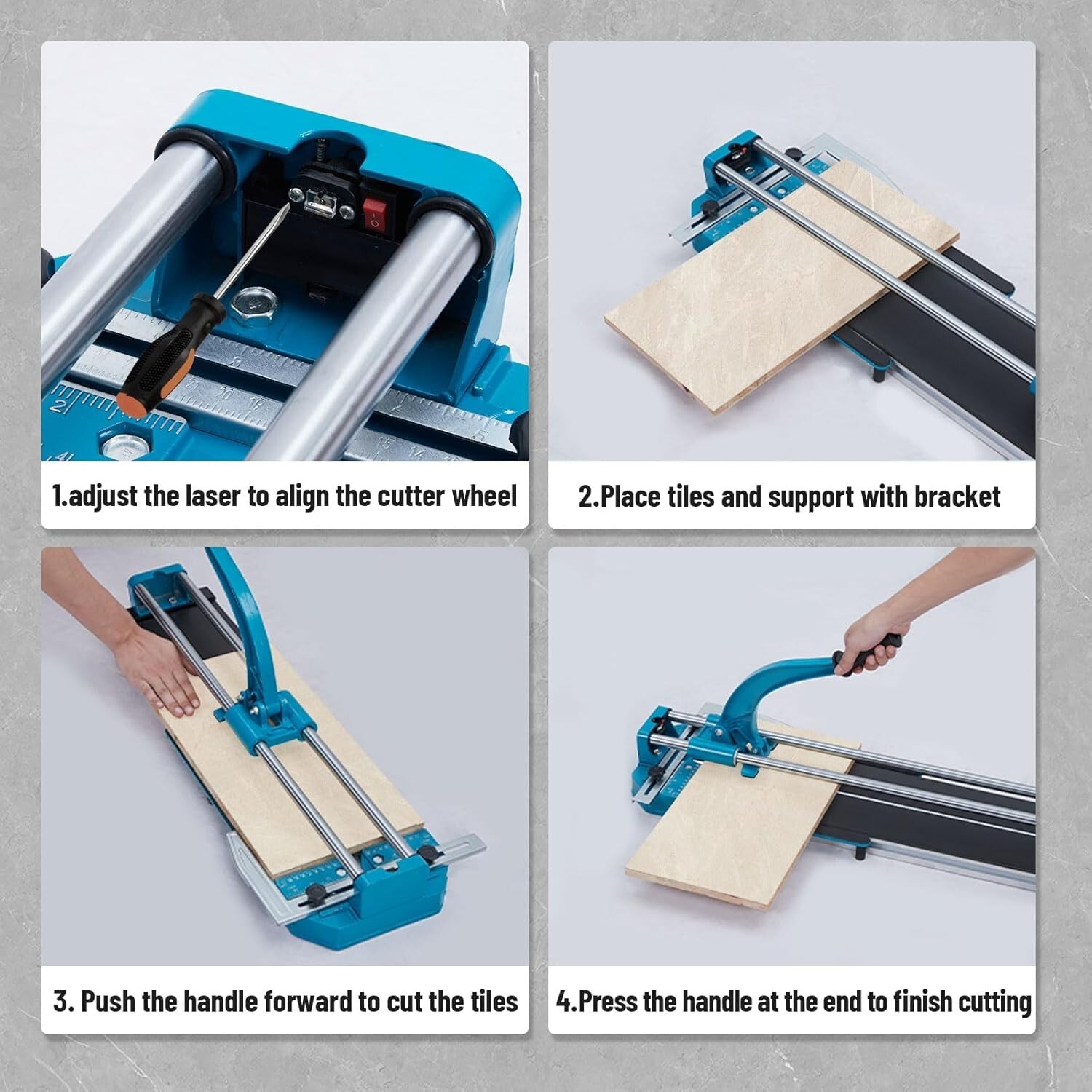 48 inch Double Rails Manual Tile Cutter With Tungsten Carbide Cutting Wheel
