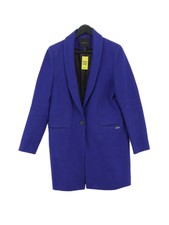 Maison Scotch Women's Coat Uk 10 Blue Wool With Polyester, Viscose Overcoat