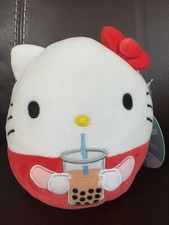 Squishmallows Hello Kitty Boba Drink Bubble Tea 6.5 Inch Plush