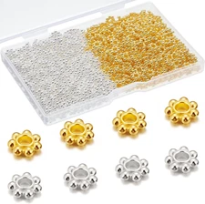 800 Pcs 6Mm Flower Spacer Beads Tibetan Daisy Metal Alloy Jewelry Spacers for Br