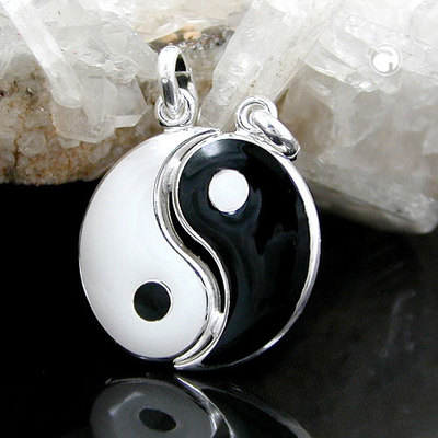 ECHT SILBER Ketten Anhänger  '' YIN  - YANG ''  für 2 Ketten !!!   925er St.SILBER