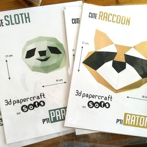 Download 3d Paper Model Papercraft Template You Get A Diy Sloth A Raccoon By Sofs Ebay