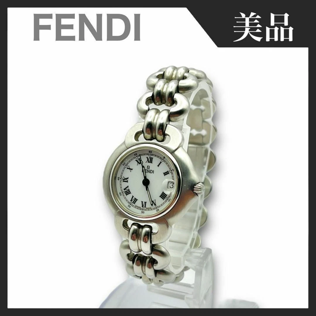 [Buone condizioni] Orologio FENDI 1600L Bracciale Quadrante Bianco Orologio Quarzo