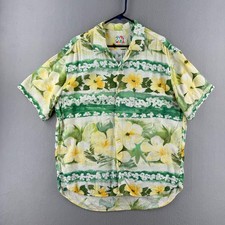 Vintage Jams World Shirt Mens Large Rayon Button Up Floral Aloha