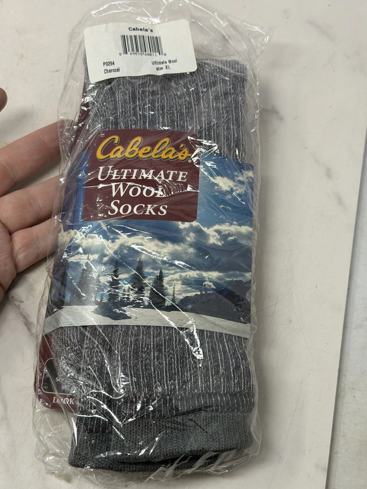 Vintage 90s Y2K Cabelas Ultimate Wool Socks Adult XL 13-15 USA Gray NOS