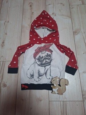 Pullover Kapuzenpullover Mädchen Gr. 86/92 Handmade Dawanda Mops 