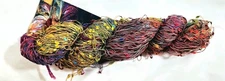 NWT Rare Blue Heron Yarns "Rainforest Confetti" 425yds Luxury Ladder Ribbon Yarn