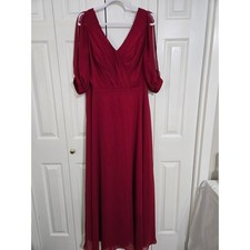 JJ's house size 10 or 12 women's a line v neck chiffon bridesmaid dress