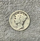 Old U.S. Coin 1921 -D Mercury Dime ( Rare Key Date ) 90% Silver, G -VG condition