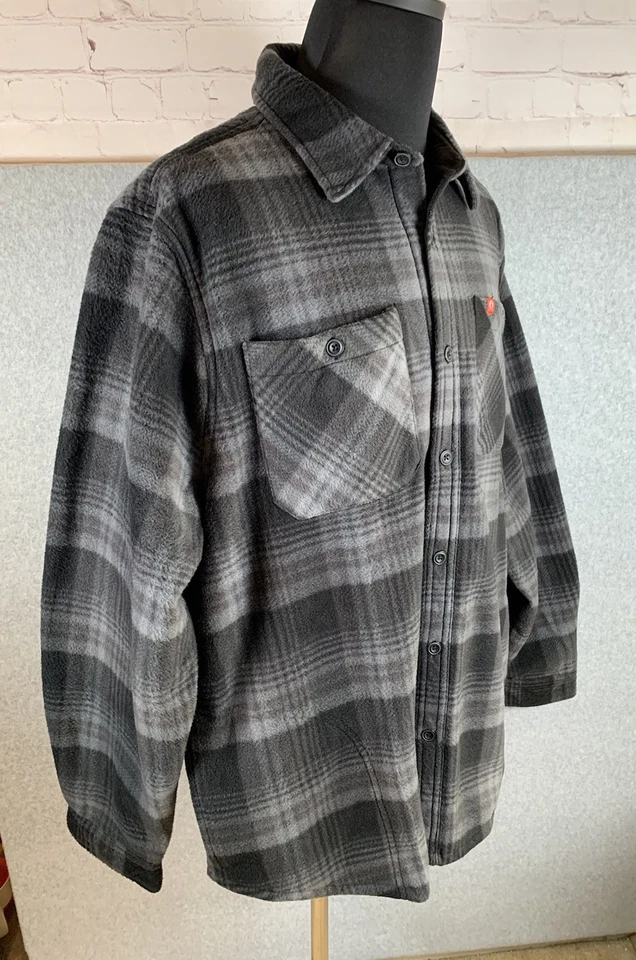 American Outdoorsman флисовая рубашка куртка Shacket мужской 2XL XXL серый клетку новый - Изображение 4 из 4