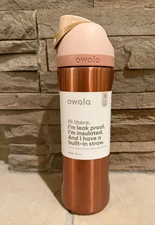 NEW Owala, Target Holiday, In Good Company, FreeSip, 24 Oz, Metallic Rose Gold 