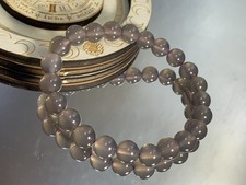 High Grade Natural Smoky Purple Chalcedony Bracelet around 7.9mm bead