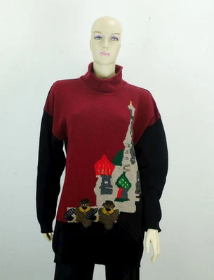 iceberg PULLOVER 90er jahre gr. L wolle angora motivpullover made in italy - Bild 1 von 4