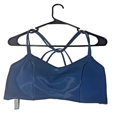 VSX Elevate  Liquid Shine Stretch-Comfort Sports Bra, Midnight Sea Size Medium