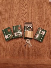 4 x 40mm Brass Padlocks Individual Keys 3 Per