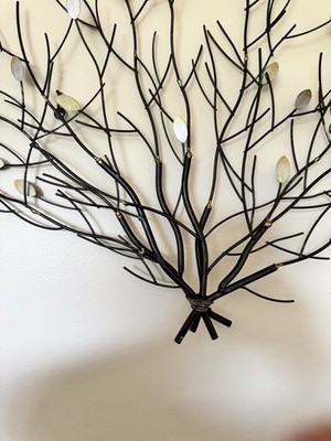 Large Metal Art Wire Tree Branches Leaves Wall Decor Industrial 22  X28  Hanging