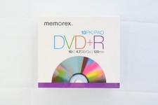 Memorex 10 Pack DVD R 16x 4.7GB 120 min RW Recordable W/Slim Jewel Case -- New
