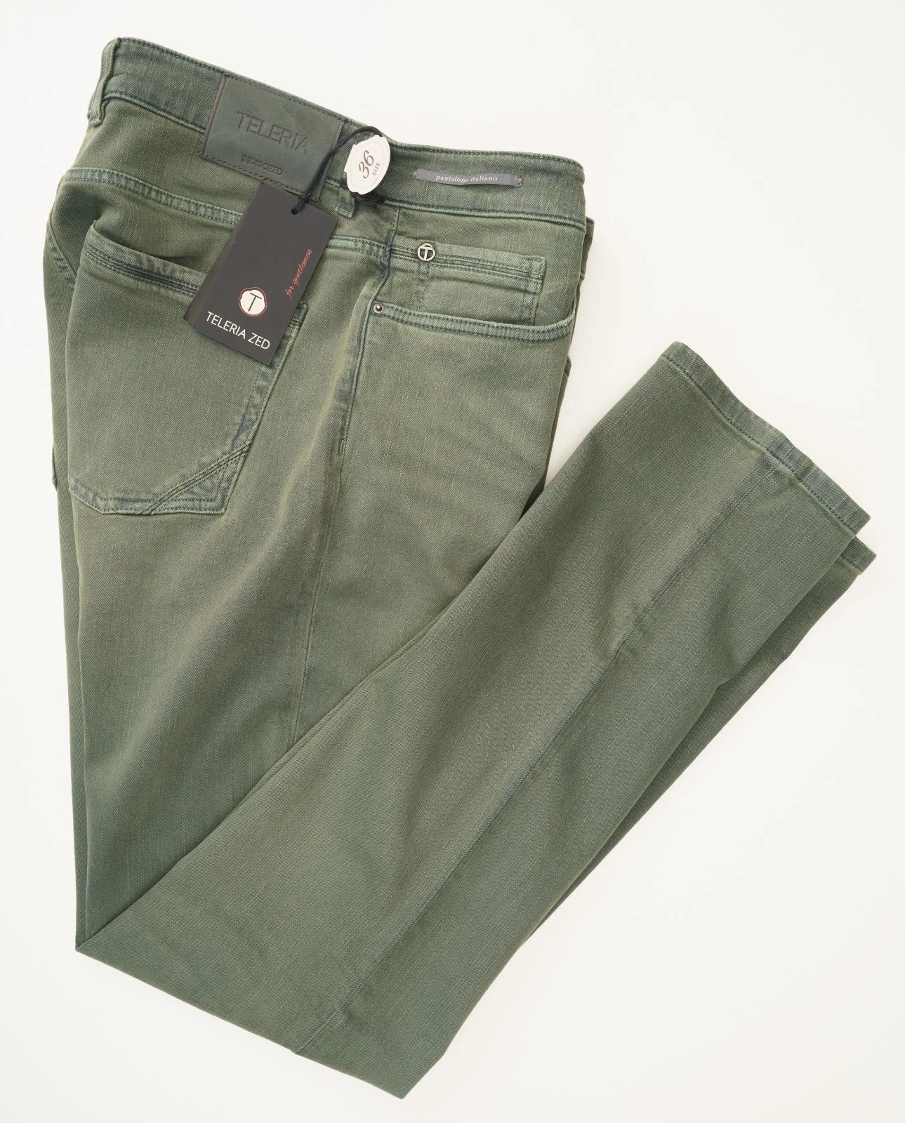 TELERIA ZED Cobra F19 Striped Green Jeans Stretch Cotton Regular Fit 36 (EU 52)
Opens in a new windo