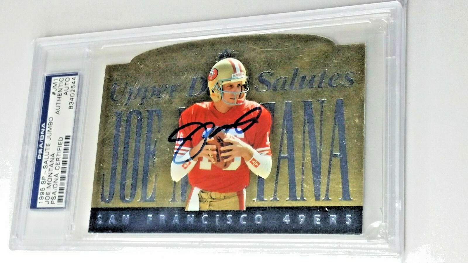 Joe Montana - PSA/DNA Authentic 1995 Upper Deck SP Salute Jumbo Autograph L. E.