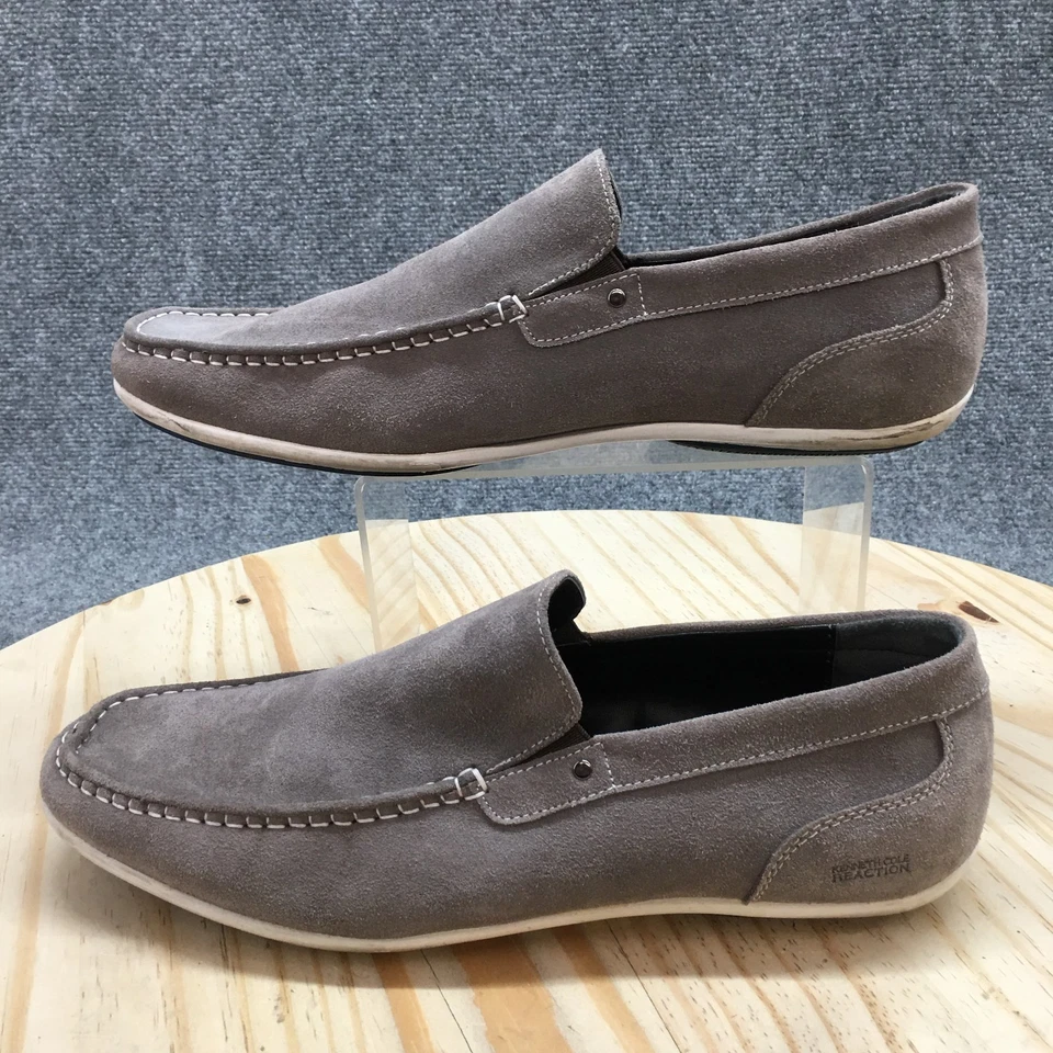 Kenneth Cole Reaction Zapatos Para Hombres 11.5 M Mocasines Super Humanos Cuero Gris Puntera Sin usar, en caja Foto 2 de 4