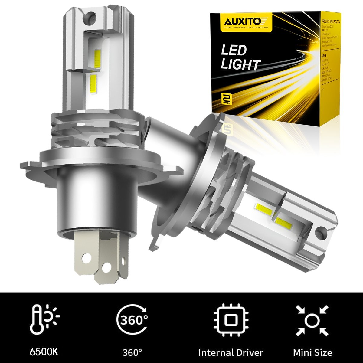 AUXITO Super Bright H4 LED Headlight Bulbs