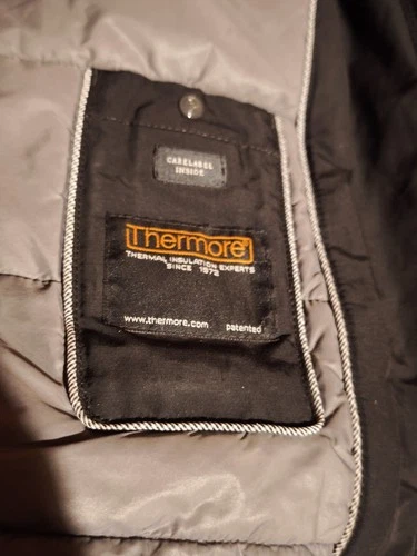 Marc O'Polo Men's Quilted Jacket Black Thermore Stand Collar Size 38 Zip/Button image 3