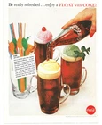 1960 Coca-Cola Vintage Print Ad Coke Float Ice Cream Soda Retro Kitchen Art