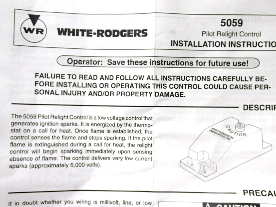 5059 5059-134 F5059-134 WHITE RODGERS PILOT RELITE CONTROL NEW - Image 2 of 4