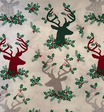 BOUFFANT STYLE SURGICAL Scrub Hat Cap Bright Reindeer, Christmas