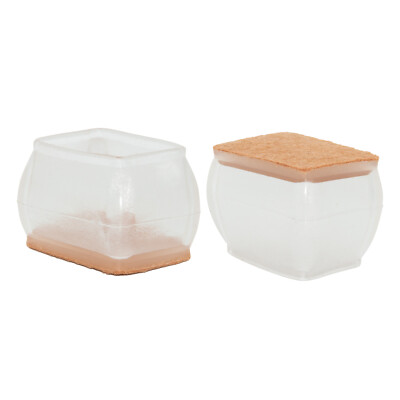 Flyshop 8PCS Brown Chair Leg Caps With Felt Pads - Floor Protectors For Hardwood (Fits 32-41mm X 22-30mm)