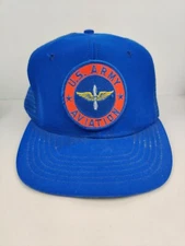 VTG USA MADE Army Aviation Military Trucker Hat Snapback Cap Vintage broken snap