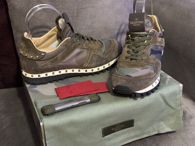 Valentino Garavani Rockstud Camo Women's Trainers Khaki UK