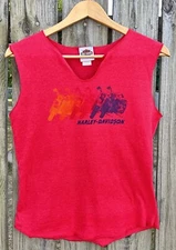 Harley Davidson Tank Top Womens Large Y2K Biker Motorcycle Pig Trail Rogers AR