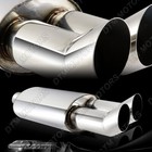 3" DTM Style Dual Tip T-304 Stainless 2.5" Inlet Exhaust Muffler Universal