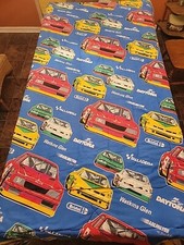 Vintage Bibb Company Nascar Race Track Names Twin Duvet Made In USA No Tag Clean