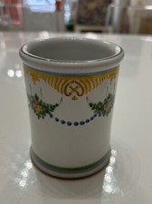 Porta oggetti decorato con iniziali A. Mazzotti Emaldi - Maiolica di Faenza