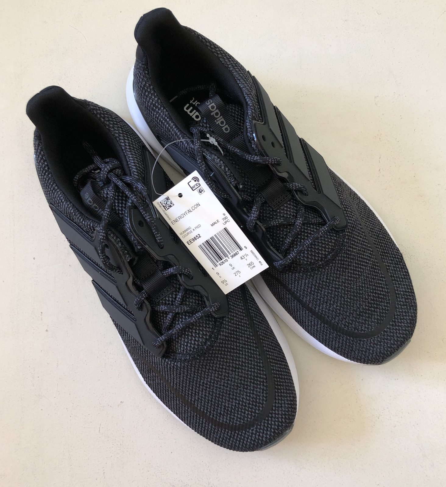 Size 9.5 - adidas Energyfalcon Core Black - EE9852 for sale online | eBay