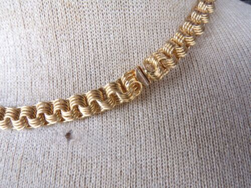 Vintage 17" MONET Gold Tone 1/4" Thick Twisted Chain Choker Necklace - Picture 2 of 4