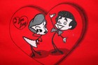 I LOVE LUCY Vintage LUCY & RICKY Stick Figure RED APRON Adjustable Straps ONE SZ — photo 6
