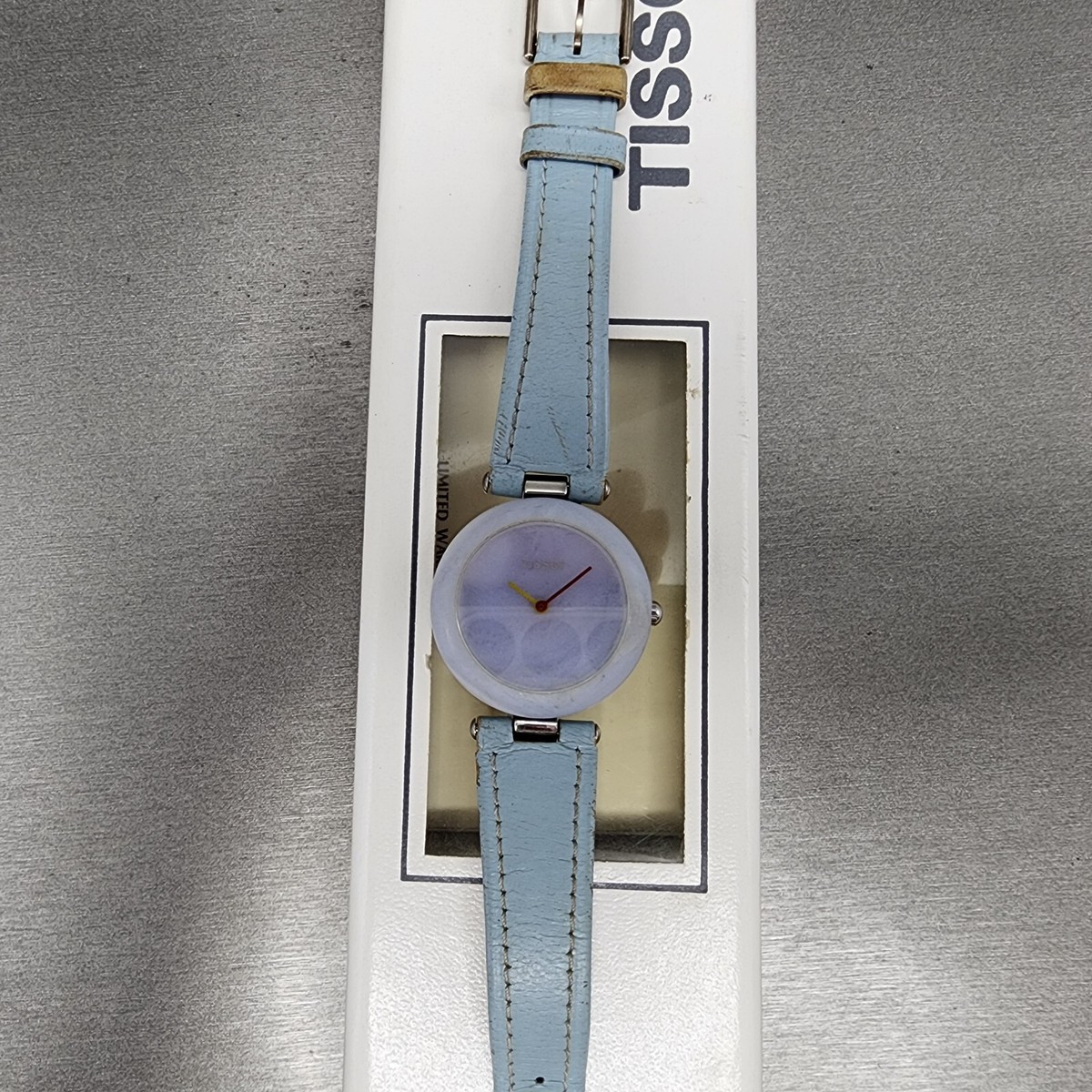 Tissot Rock Watch Women 30mm Blue Stone Dial Stone Case