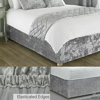 Velvet Divan Bed Base Valance Wrap Frame Cover Single Double Super King Size