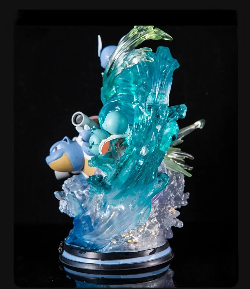 Squirtle Evolution Statue Figure Evolving LED Light Poke Anime Water Turtle - Image 2 of 3
