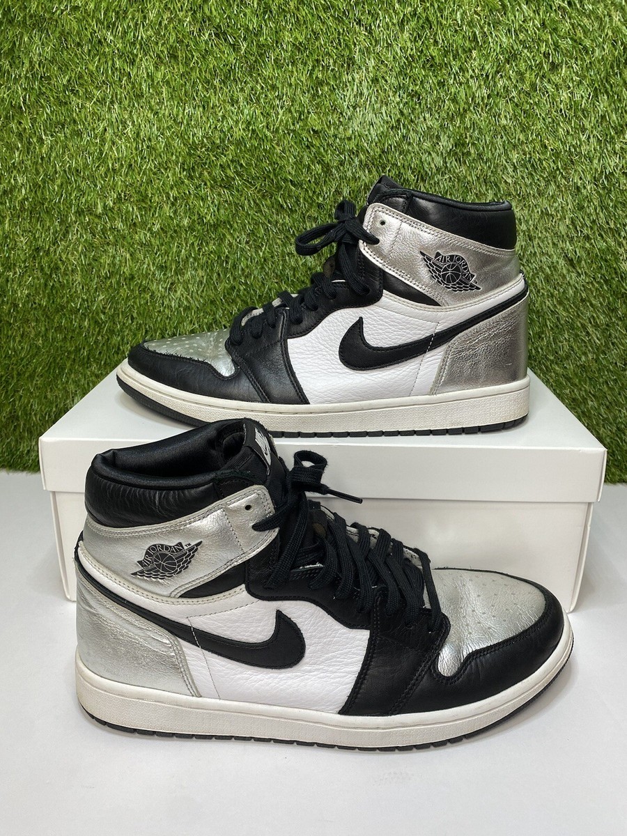 Air Jordan 1 Silver Toe Retro High Size 12 Womens Sneakers (10.5