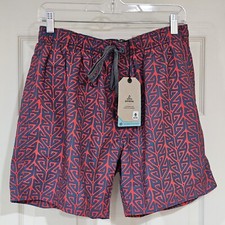 prAna Bowie 6" Inseam Boardshort Ginger Flower Maze Mens Sz Medium NWT