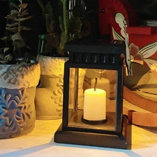 Solar LED Lantern Light Hanging Lamp Candle Outdoor Patio Garden Yard Lamp Decor