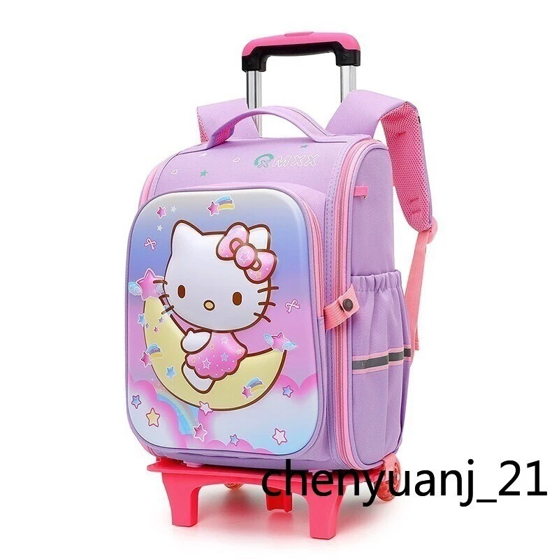 Bolso Escolar Estudiante Primario Mango Ruedas Anime Niño Niña Dibujos Animados Mochila Lindo Bolso Foto 3 de 4